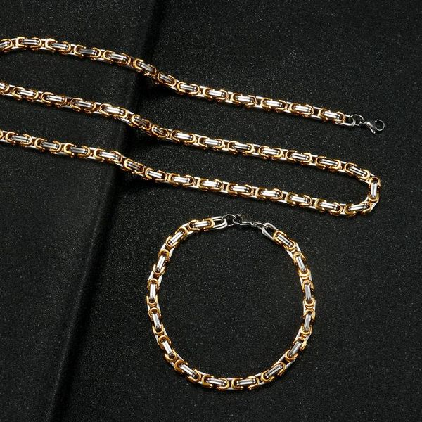 

chains 4mm stainless steel fashion jewelry necklace for men women imperial chain hip hop punk rock accesories friend gift, Silver