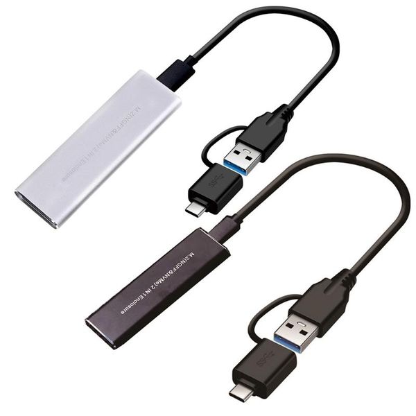 

hubs m.2 hard disk enclosure dual protocol usb 3.1 external drive adapter 10gbps sata nvme aluminum alloy