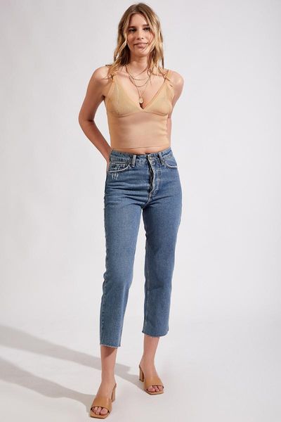 

women's jeans happiness ist. high waist short trotting jean us00092, Blue