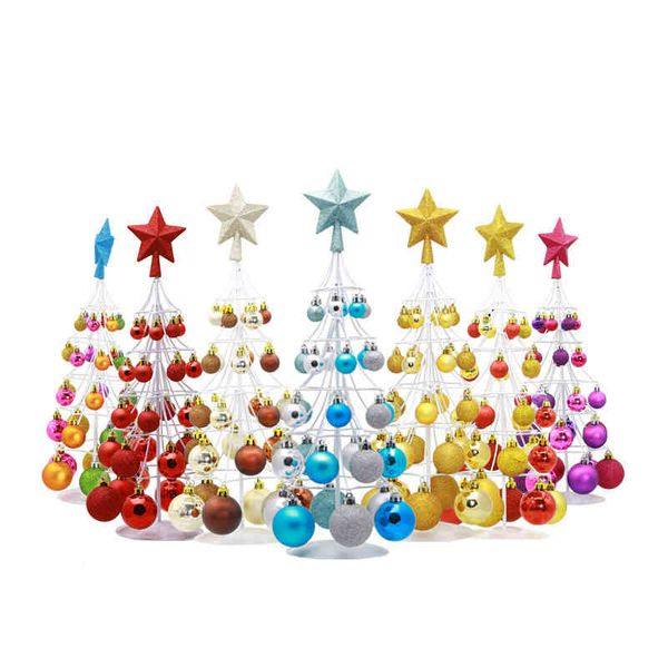 

yinghao decoration mini deskchristmas ornaments ball tree tower crafts