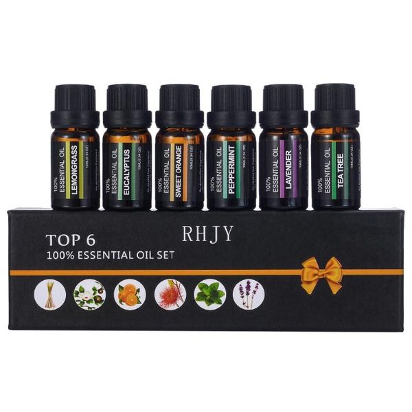 

aroma diffuser essential oil 6pcs/set 100% pure natural aromatherapy oils kit 10ml for humidifier water-soluble fragrance jy6 humidifiers