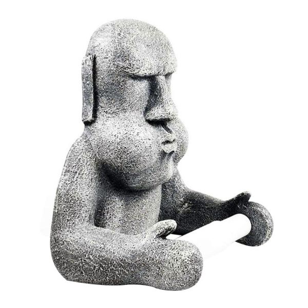 

tissue boxes & napkins 1pc toilet roll paper rack wall mounted moai stone statue organizer