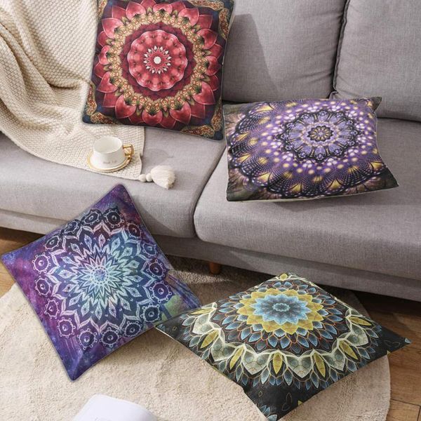 

pillow case bohemian printed linen square car sofa cushion home decorative 18 inches x