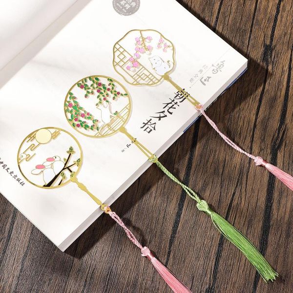 

bookmark creative hollow metal with tassel retro chinese style group fan book clip pagination mark school office supply