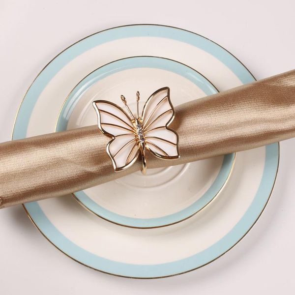 

napkin rings 12pcs/metal creative butterfly ring table decoration for family gathering western business rece