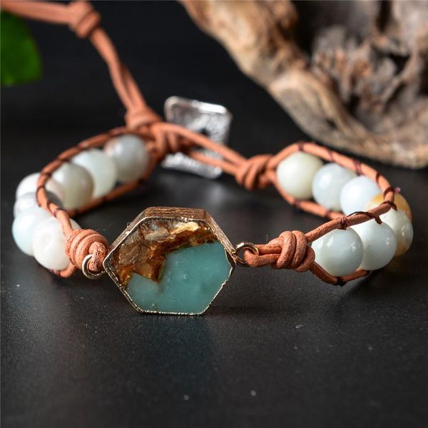 

tennis handmade braide regalite natural stones beaded wrap bracelet unique friendship brcelets drop jewelry christmas gift, Golden;silver