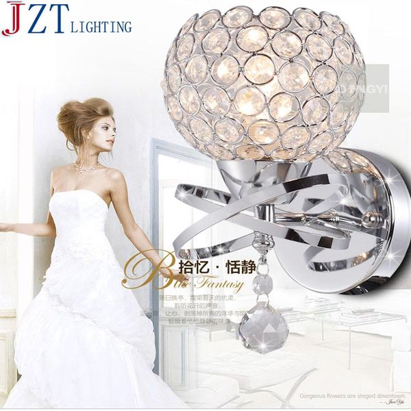 

wall lamp modern crysatl gloden bedroom stair round pull switch lights e14 led luxury for decor