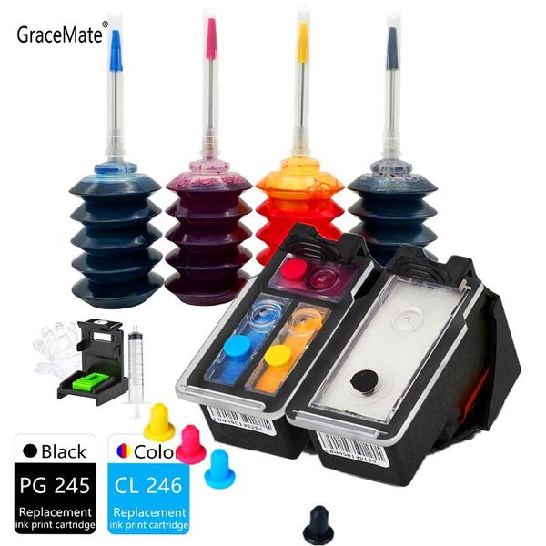 

gracemate pg245 cl246 ink cartridge replacement for canon pixma ip2820 mx492 mg2924 mg2520 printer refill cartridges