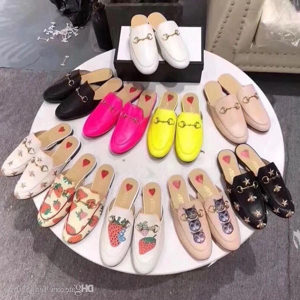 Beach Lady Summer Flat Classic Designer Lazy Slides Baotou 100% Pelle Flip Uomo Infradito Pantofole Pelle scamosciata Lettera Donna Metallo Pelle bovina Scarpe Dpsg