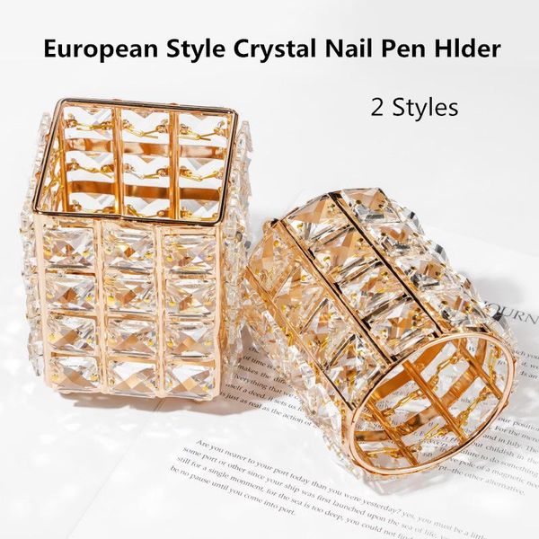 

nail art kits 2 styles pen holder storage light luxury crystal brush box tools