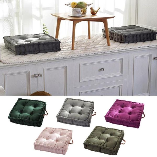 

cushion/decorative pillow square chair cushion thick floor tufted tatami seat pad home sofa decor dutch velvet 16.54*16.54*7.87in