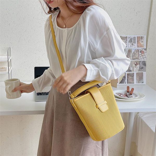 

evening bags autumn winter bag women fashion luxury handbags female trendy pu leathet shoulder messenger fold striped bucket
