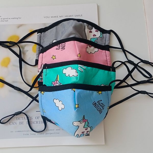 

3d 3-layer children's three-dimensional pony printing dust lovely pure washable cotton protective mask
