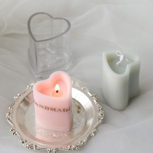 

craft tools concave love heart handmade candle mold diy statue plaster supplies acrylic transparent mould home decoration