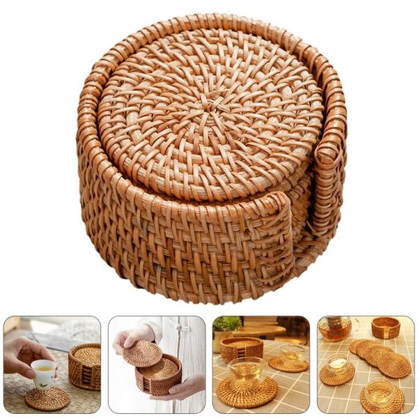

mats & pads 1 set tea cup braided dining table heat resistant