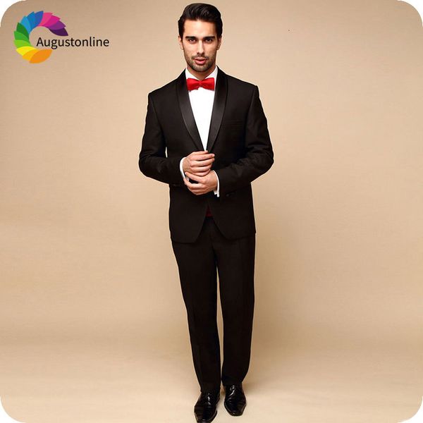 

men's suits & blazers vintage black men for wedding classic shawl lapel man slim fit groom tuxedos groomsmen suit 2piece costume h, White;black