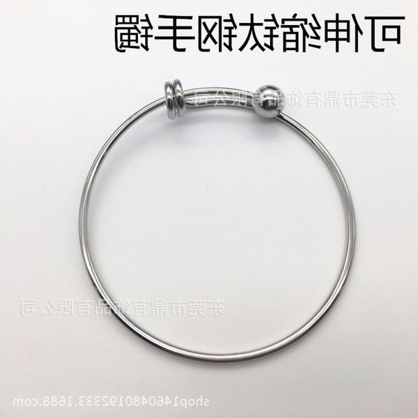 

hand catenary style selling stainless steel push pull adjustable ring transfer bead bracelet, Golden;silver