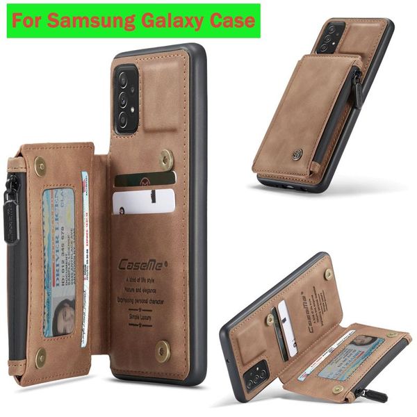 

cell phone pouches for samsung galaxy s21 ultra s20 fe note 20 10 s8 s9 a52 a51 a72 a21 case leather zipper wallet card holde bags cover