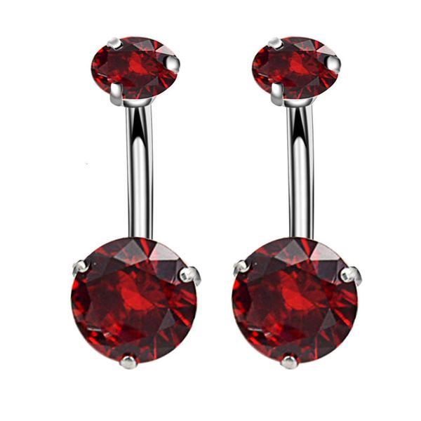 

human body piercing double zircon navel nail stainless steel navel ring jewelry