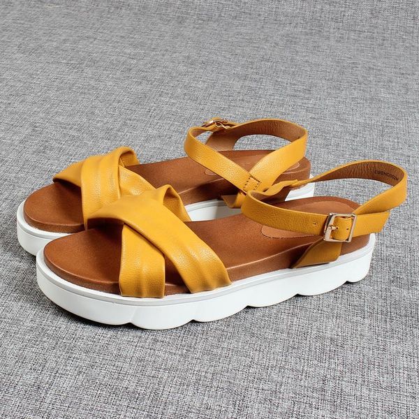 

yellow roman sandals open toe shoes 2021 summer buckle strap women's heels suit female beige cross gladiator peep low fashion co, Black