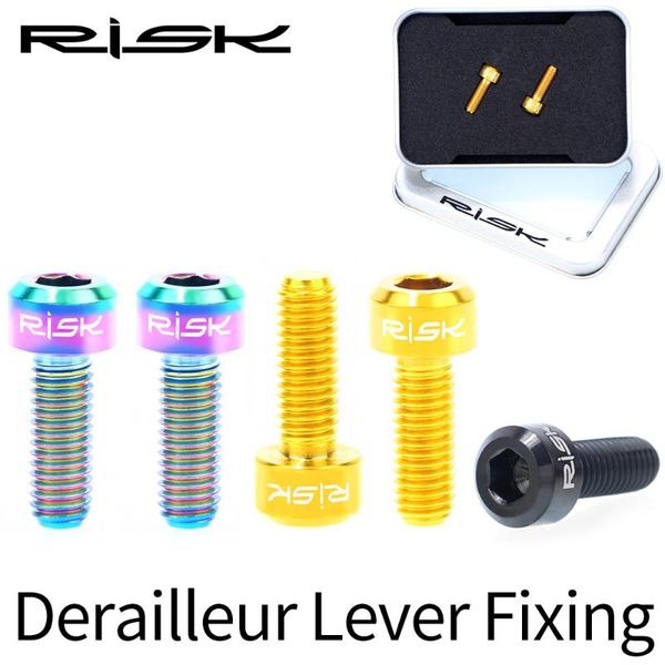

bike derailleurs risk 2pcs m5*14mm titanium brake lever bolts for mtb derailleur screws fixed handle bolt 4 colors bicycle parts