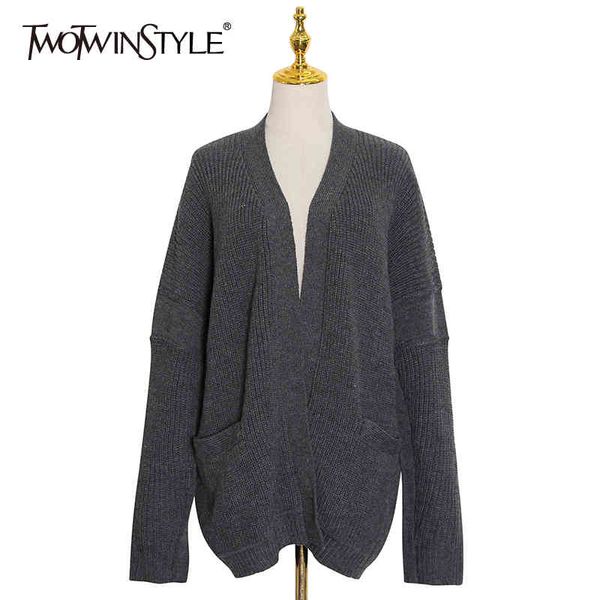

gray knitting cardigans for women v neck long sleeve casual solid sweater female fashion clothing autumn 210524, White