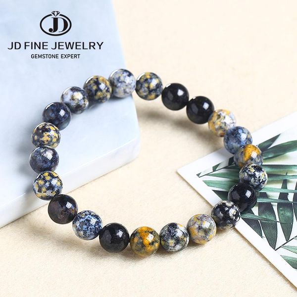 

beaded, strands jd natural ocean blue stone bracelets 6mm 8mm 10mm beads bracelet women men meditation jewelry round gem beaded gift, Black