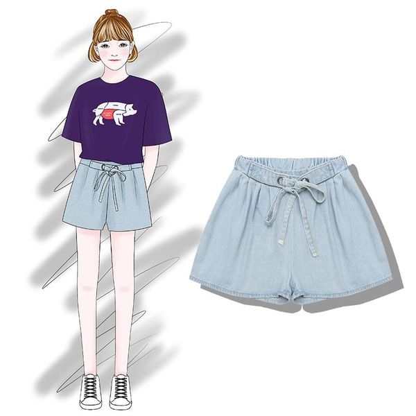 

women's shorts 2021 fashion denim female loose, White;black