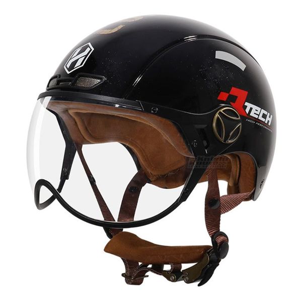 

motorcycle helmets vintage helmet open face black motorbike retro cafe biker moto riding racing casco capacete motocross unisex