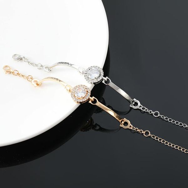 

bangle ch-241 rose gold rhinestone bracelet ladies adjustable festival korean net red zircon alloy jewelry, Black