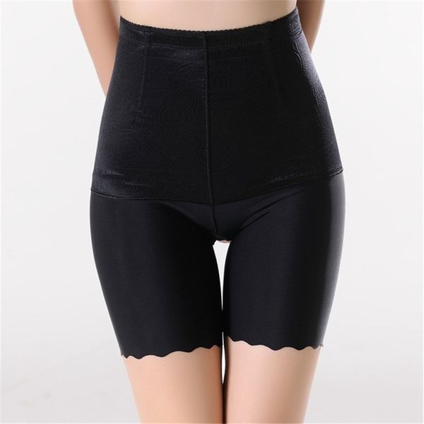 Mulheres Cintura Alta Segurança Sem Emenda Calças Curtas Plus Size 4XL Controle Tummy Slim Underwear Respirável Shorts Boxer sob a saia 210416