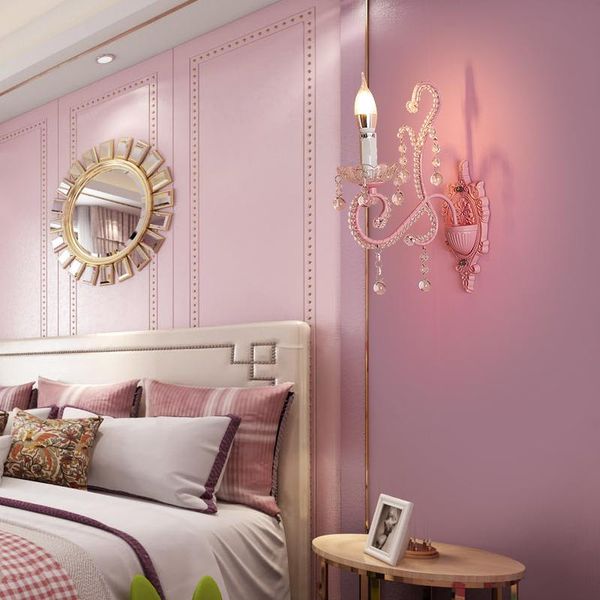 

wall lamps korea type princess room lamp europe pink bedroom the head of a bed decorates american girl child beautiful