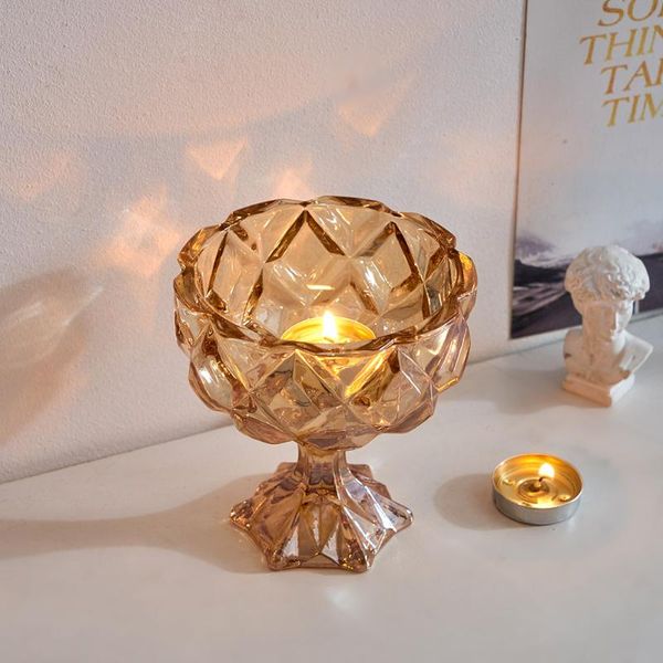 

modern transparent glass candle holder home decoration living room table accessories wedding candlesticks holders