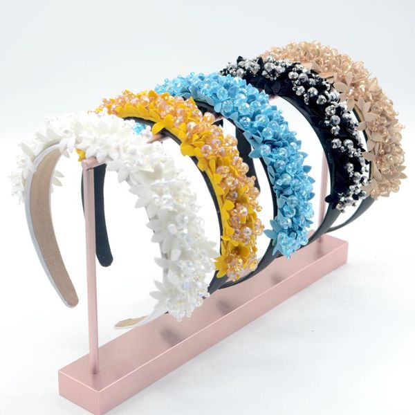 

women girls baroque flower glass beads hairband headband hair accessories