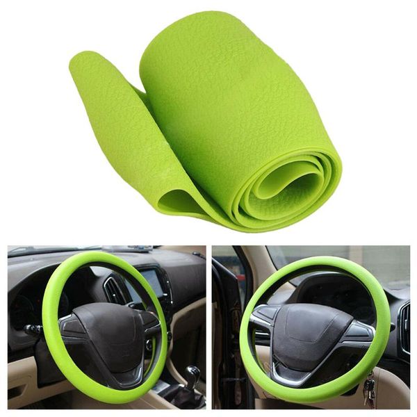 

steering wheel covers car cover 36cm to 38cm silicone soft green
