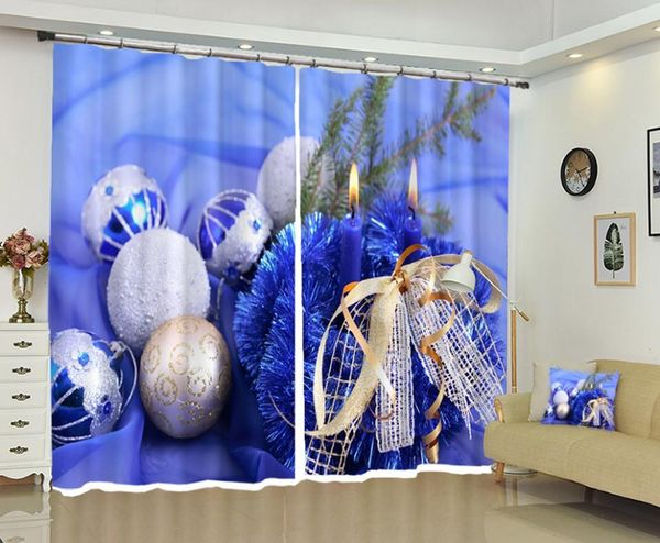 

curtain & drapes babson blue ball christmas 3d digital printing diy po shading