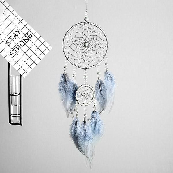 

blue feathers dream catcher fashion home decoration accessories birthday gift girls wind chimes decorative objects & figurines