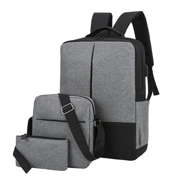 

backpack three piece set leisure men's and women's same student lapschoolbag