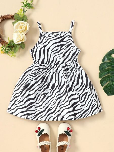 

baby zebra striped cami dress she, Red;yellow