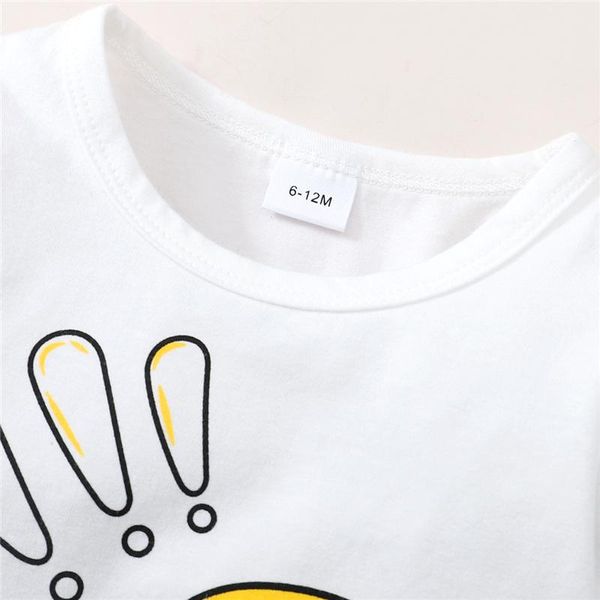 

toddler girls summer outfit 2pcs, cartoon bulb short sleeves t-shirt + elastic waist shorts , 6 months to 3 years clothing sets, White