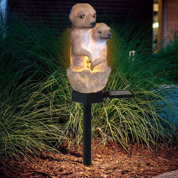 

lawn lamps led solar cute meerkat light waterproof outdoor lamp garden stake christmas holiday decor cartoon land