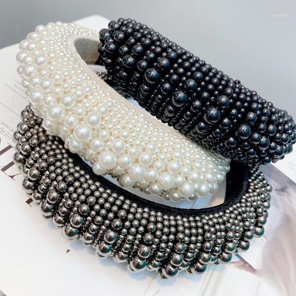 

pearl headdress baroque hair band luxury rhinestone headband wedding headwear women bridal accessories wholesale1