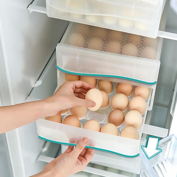 

storage bottles & jars 60grids egg box refrigerator preservation portable plastic with cover kitchen tools