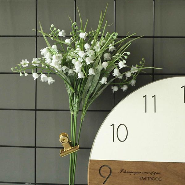 

decorative flowers & wreaths 7pcs/lot small white bellflowers plastic artificial for home garden wedding decoration fake plants