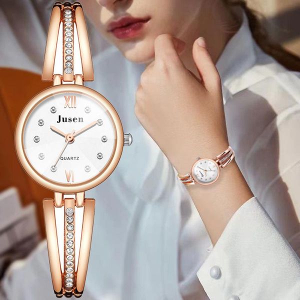 

wristwatches rose gold luxury fashion women bracelet watches qualities diamond ladies quartz stainless steel silver woman gifts, Slivery;brown