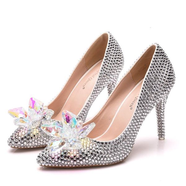 

dress shoes queen ab crystal slippers, ballet shoes with thin-tipped rhinestones, plus size, high heels for marriage 31b6, Black