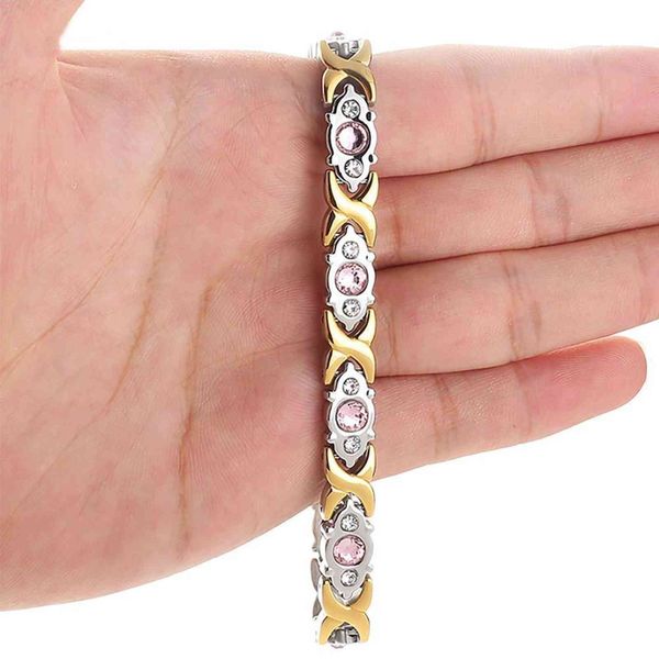

3 kinds of colors fashion bracelet jewelry energy health balance magnetic bracelets for women charm bracelet, Golden;silver