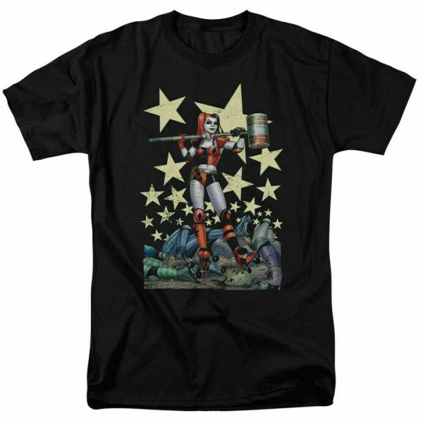 

harley quinn hammer time t shirt licensed comic book tee black, White;black