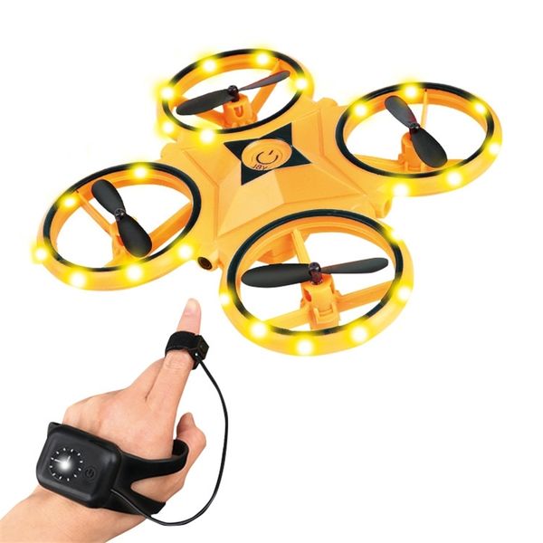 

smart watch mini four axis uav 360 rotation gesture sensing remote control aircraft obstacle avoidance