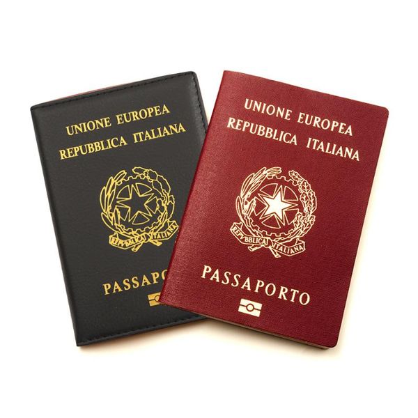 

card holders italy passport cover women travel italian case pu leather black for holder, Brown;gray